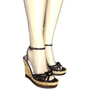 GUESS Marciano Fancy Jute Platform and Brown  Shoes Size 7